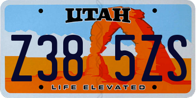 UT license plate Z385ZS