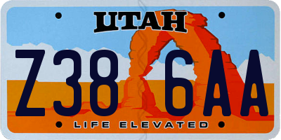 UT license plate Z386AA