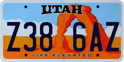 UT license plate Z386AZ