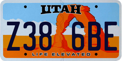 UT license plate Z386BE