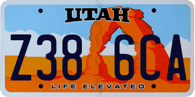 UT license plate Z386CA