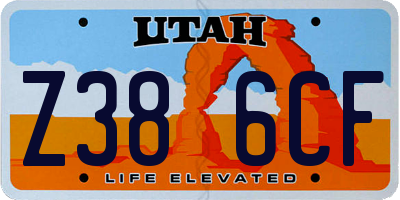 UT license plate Z386CF