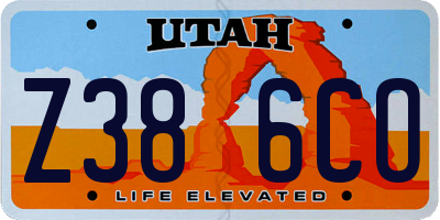 UT license plate Z386CO