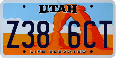 UT license plate Z386CT