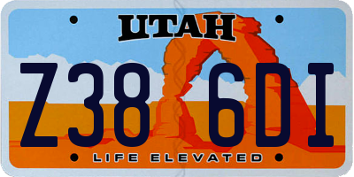 UT license plate Z386DI