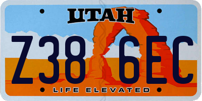 UT license plate Z386EC