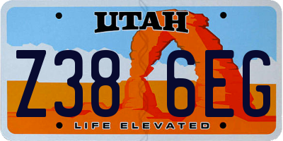 UT license plate Z386EG