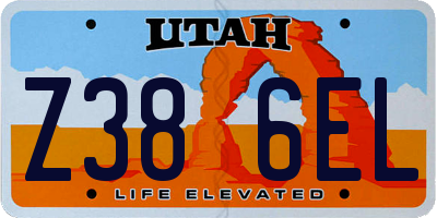 UT license plate Z386EL
