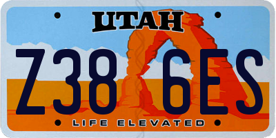 UT license plate Z386ES