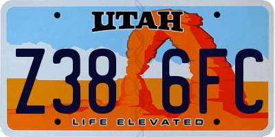 UT license plate Z386FC
