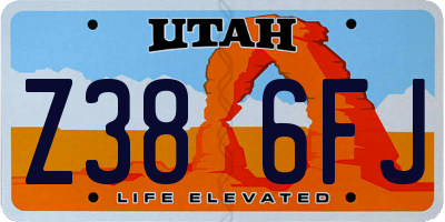 UT license plate Z386FJ