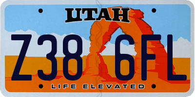 UT license plate Z386FL