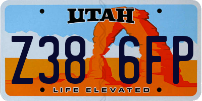 UT license plate Z386FP