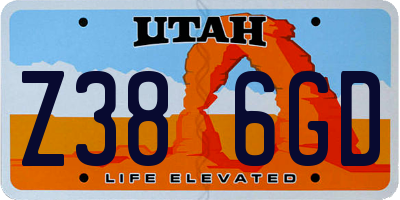 UT license plate Z386GD