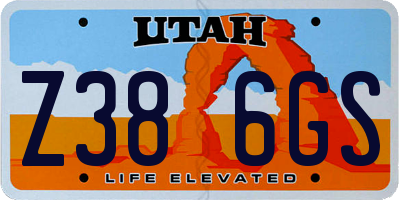 UT license plate Z386GS