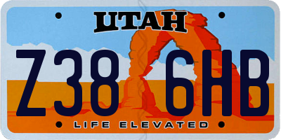 UT license plate Z386HB