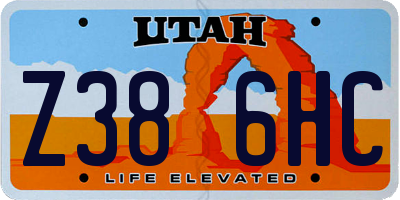 UT license plate Z386HC