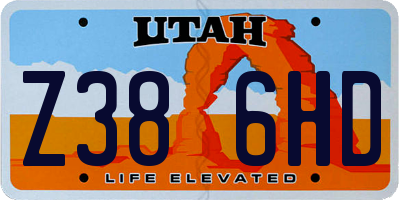 UT license plate Z386HD