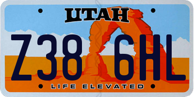 UT license plate Z386HL