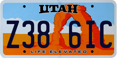UT license plate Z386IC