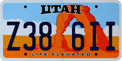 UT license plate Z386II