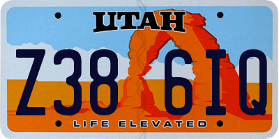 UT license plate Z386IQ