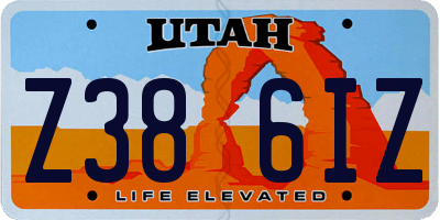 UT license plate Z386IZ