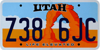 UT license plate Z386JC