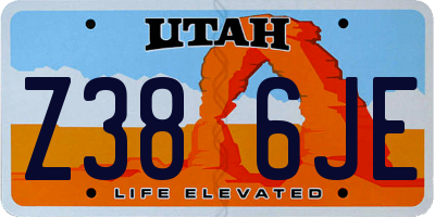 UT license plate Z386JE