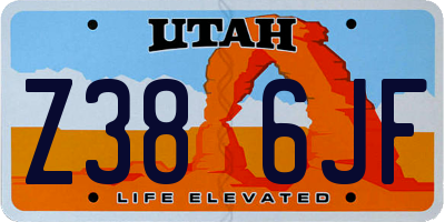 UT license plate Z386JF