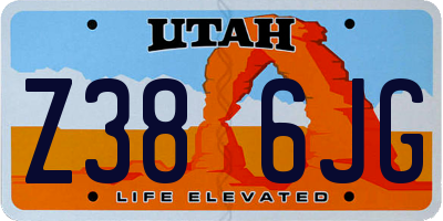 UT license plate Z386JG