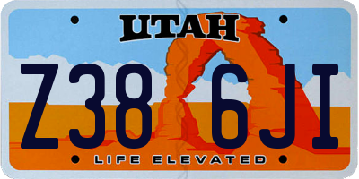 UT license plate Z386JI