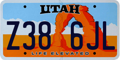 UT license plate Z386JL