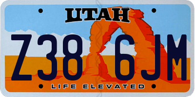 UT license plate Z386JM