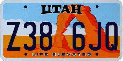 UT license plate Z386JQ
