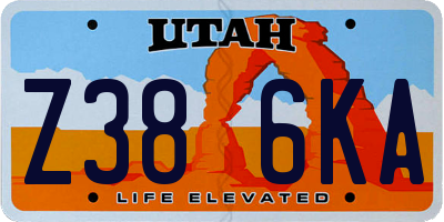 UT license plate Z386KA