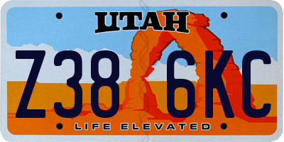 UT license plate Z386KC