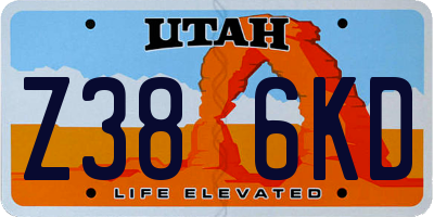 UT license plate Z386KD