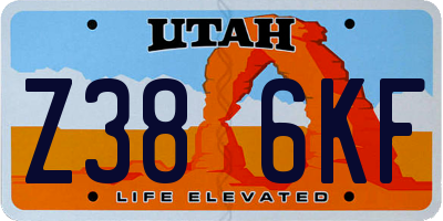 UT license plate Z386KF