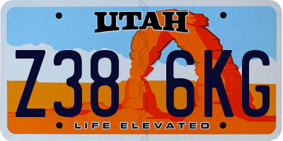 UT license plate Z386KG