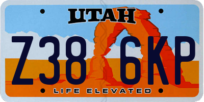 UT license plate Z386KP