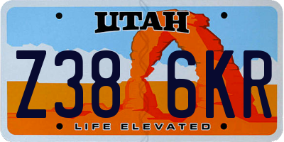 UT license plate Z386KR