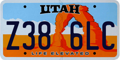 UT license plate Z386LC