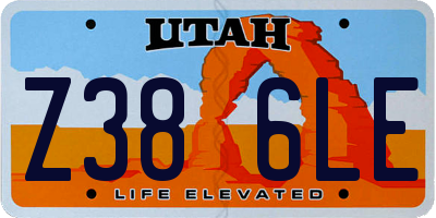 UT license plate Z386LE