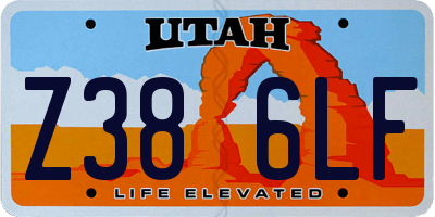 UT license plate Z386LF