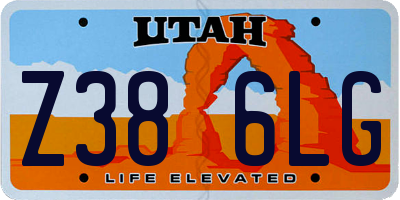 UT license plate Z386LG