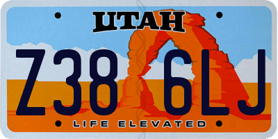 UT license plate Z386LJ
