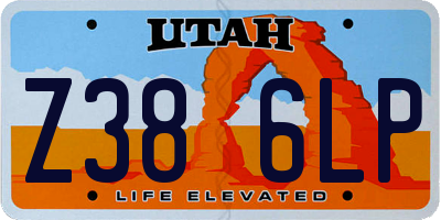 UT license plate Z386LP