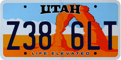UT license plate Z386LT