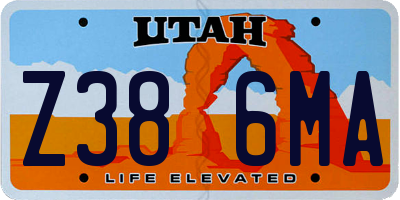 UT license plate Z386MA